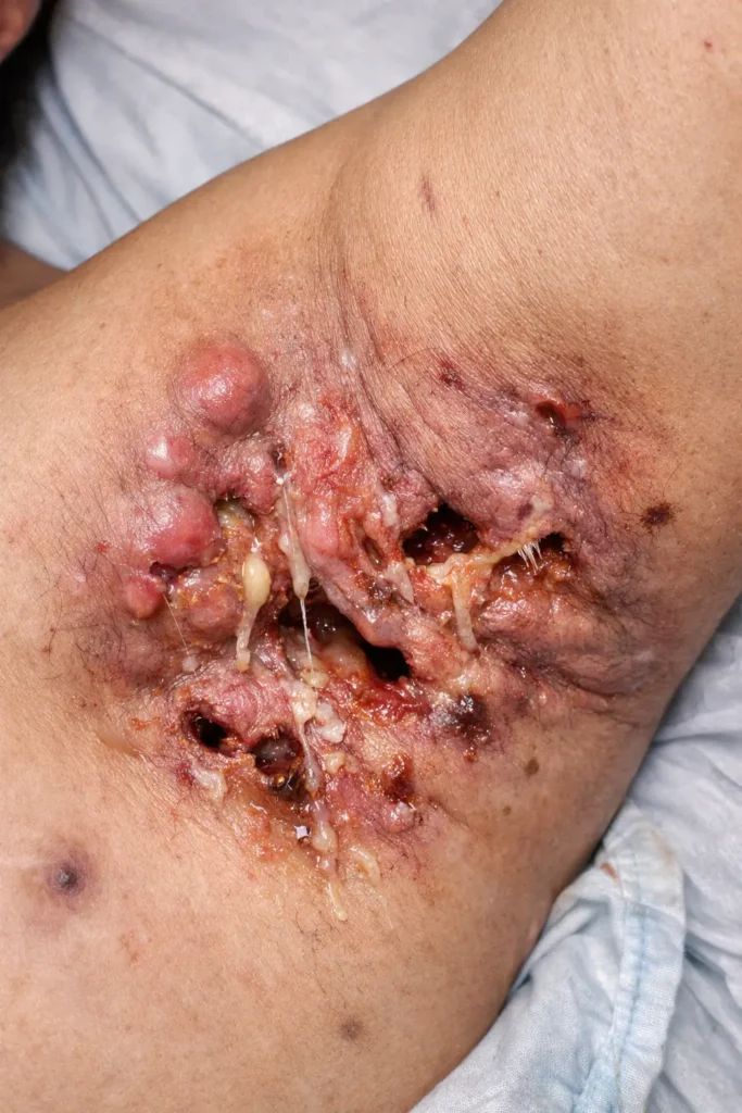 köpek memesi hastalığı hidradenitis suppurativa ileri evre koltuk altı lezyonu