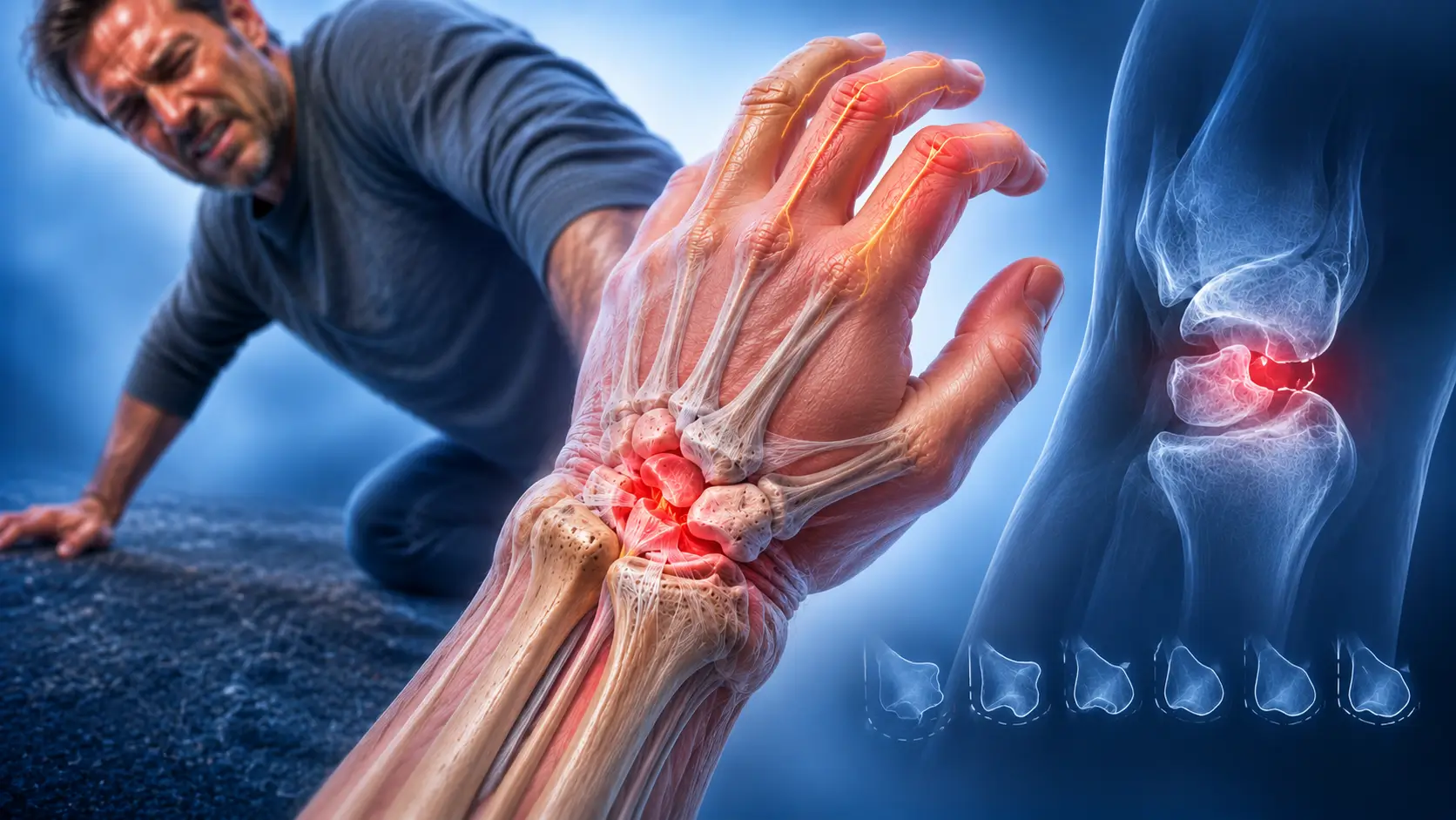 Lunatum çıkığında median sinir basısını ve karpal instabiliteyi gösteren anatomik medikal illüstrasyon